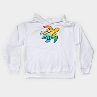 Sea Turtle Plastic Free Save The Sea Colorful Rainbow Turtles Kids Hoodie